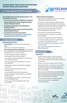 Anesthesia Guidance notes