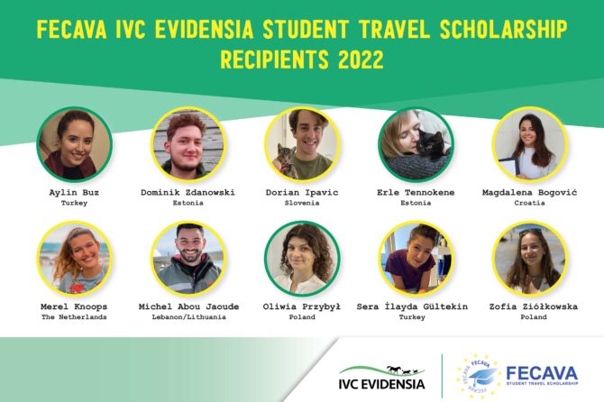 FECAVA IVC Evidensia Student Travel Scholarship recipients 2022