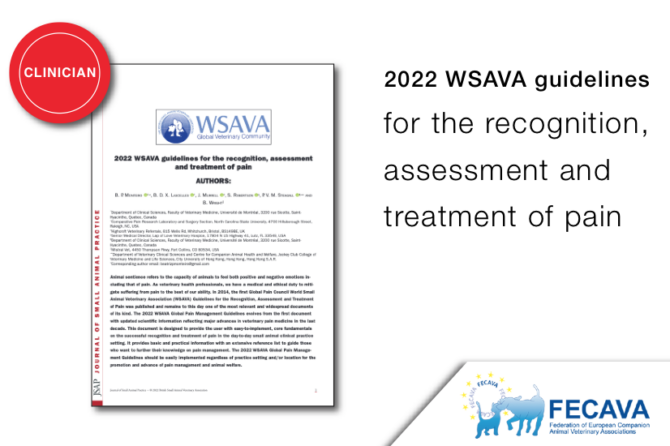 2022 WSAVA guidelines  for the recognition, assessment and treatment of pain