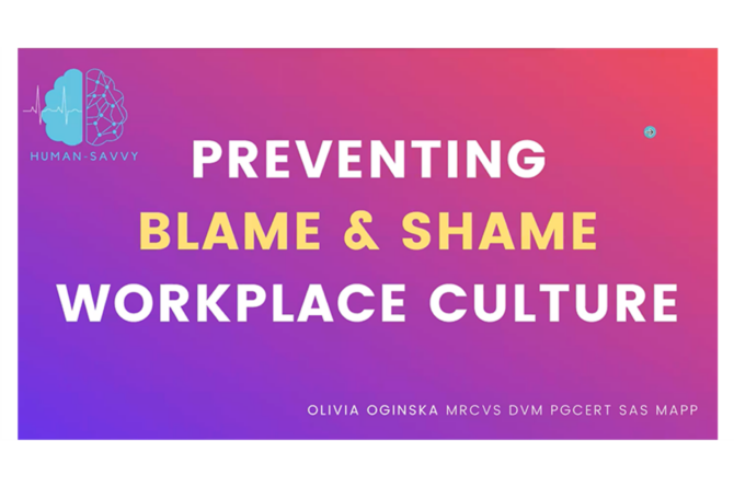 Webinar: Preventing Blame and Shame Culture as a Leader